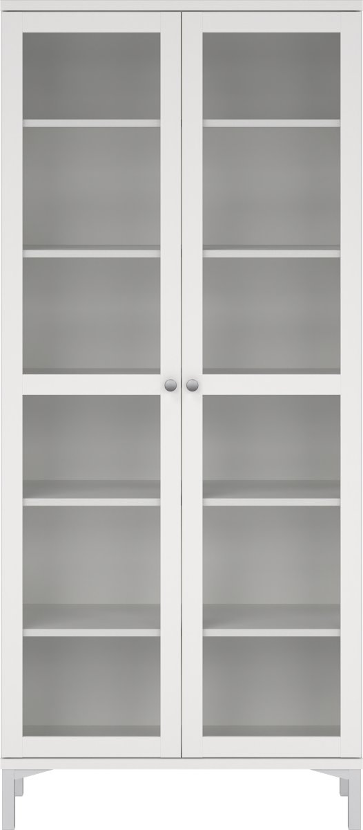 Serveline vitrineskab 2 døre, hvid