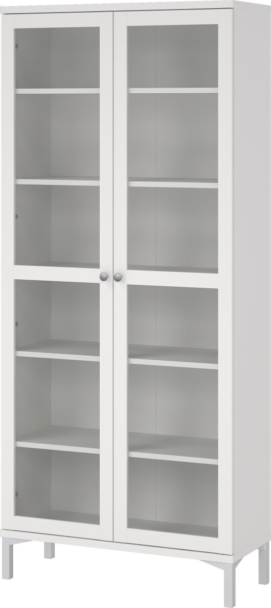 Serveline vitrineskab 2 døre, hvid