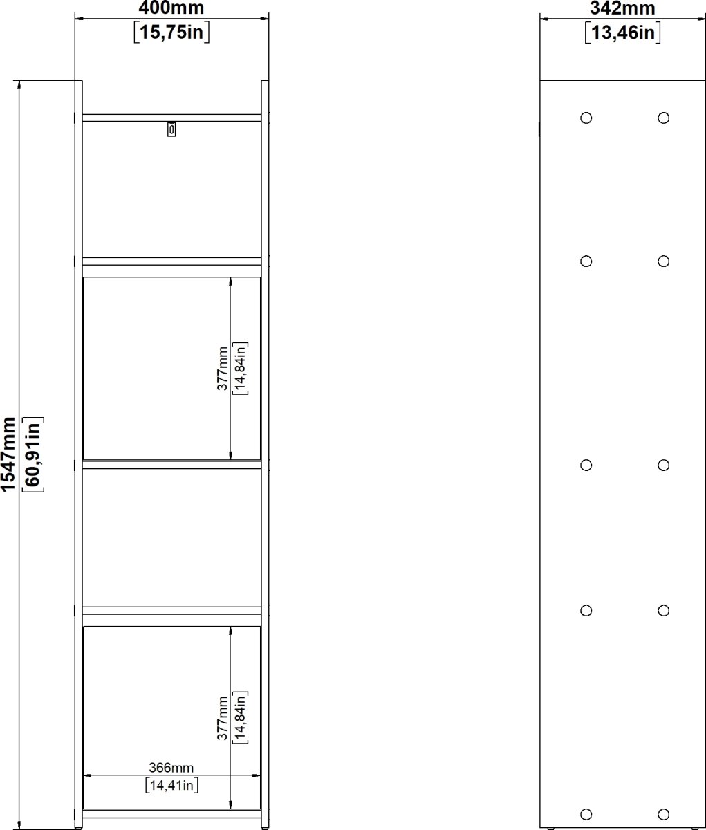 Small Officeline høj bogreol m/2 døre, eg