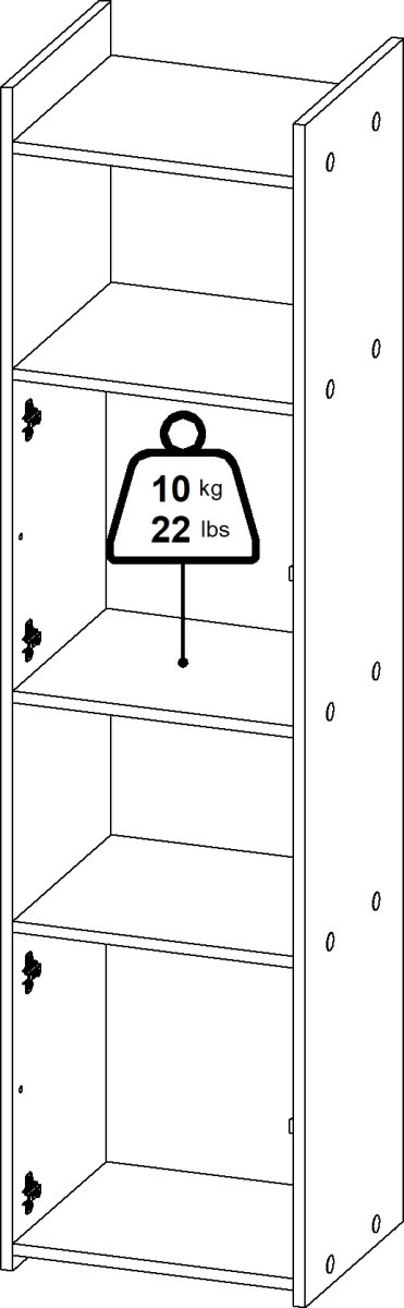 Small Officeline høj bogreol m/2 døre, eg