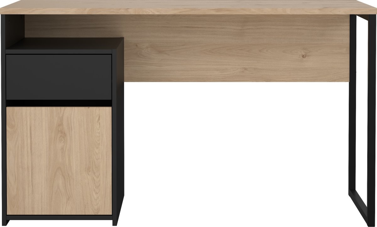 Small Officeline skrivebord 1 skab/1 skf, eg/sort