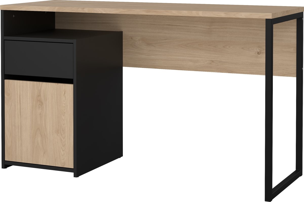 Small Officeline skrivebord 1 skab/1 skf, eg/sort
