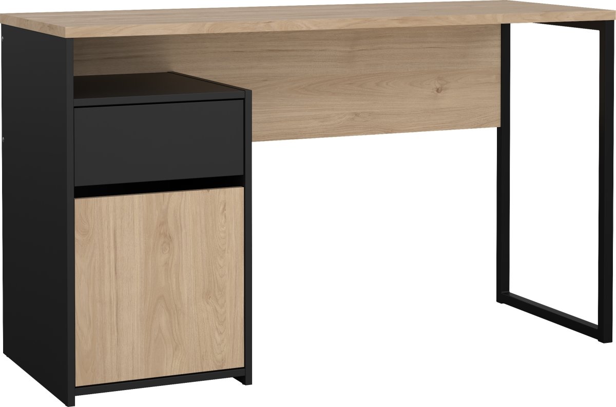 Small Officeline skrivebord 1 skab/1 skf, eg/sort