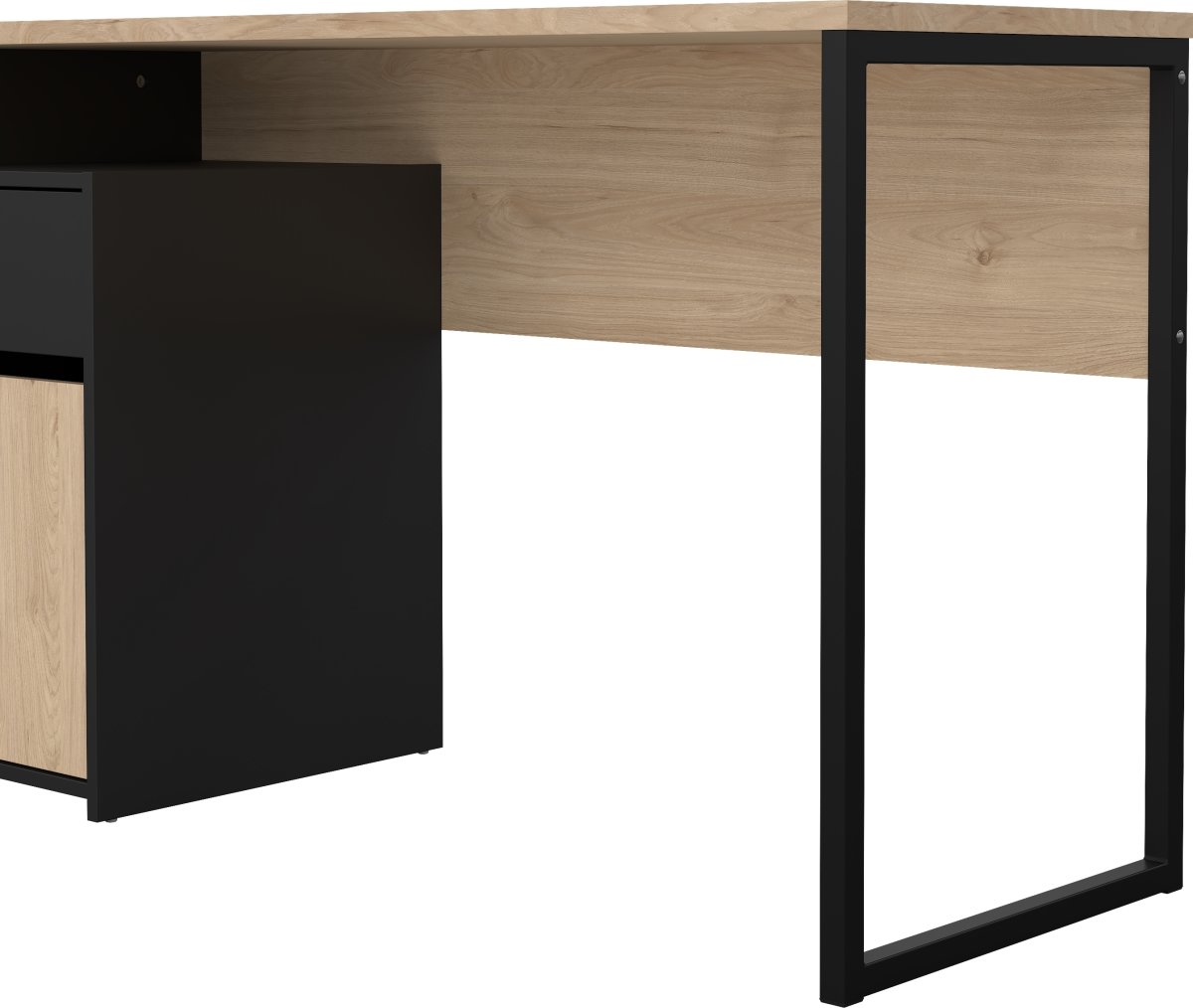 Small Officeline skrivebord 1 skab/1 skf, eg/sort