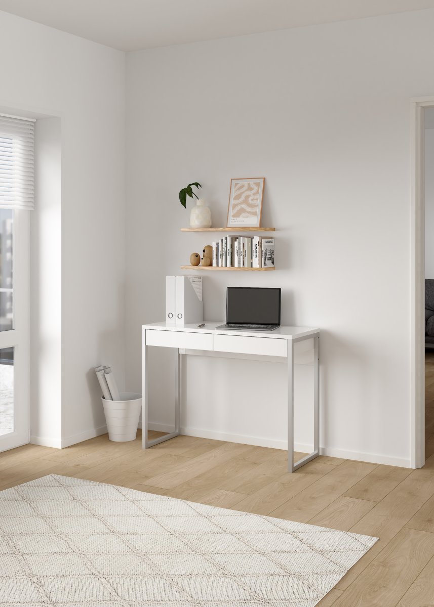 Small Officeline skrivebord 2 skuffer, hvid