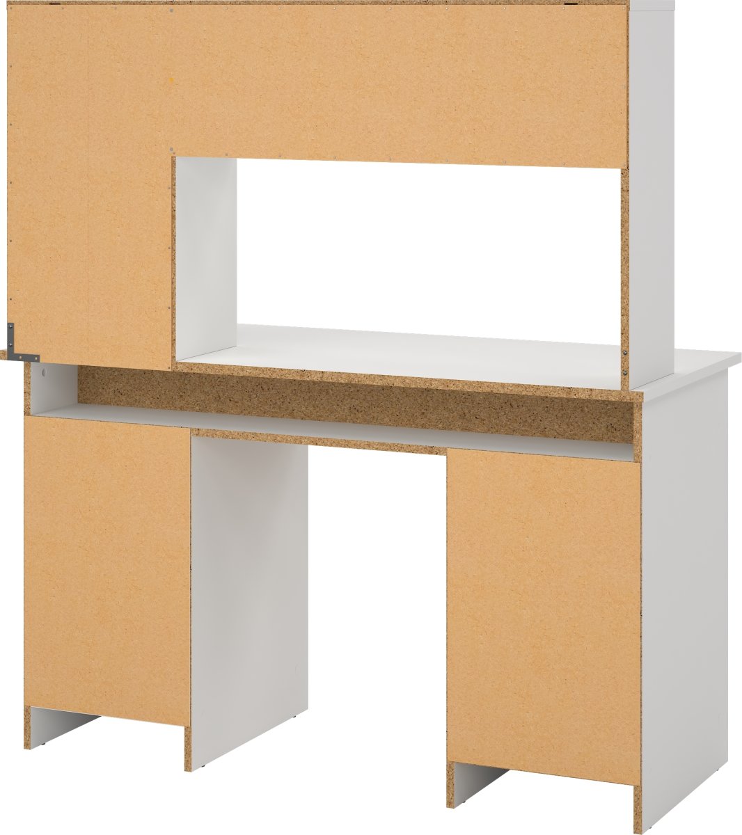 Small Officeline skrivebord m/overdel, eg/hvid