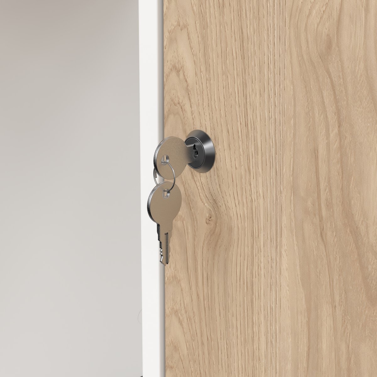 Small Officeline skrivebord m/overdel, eg/hvid