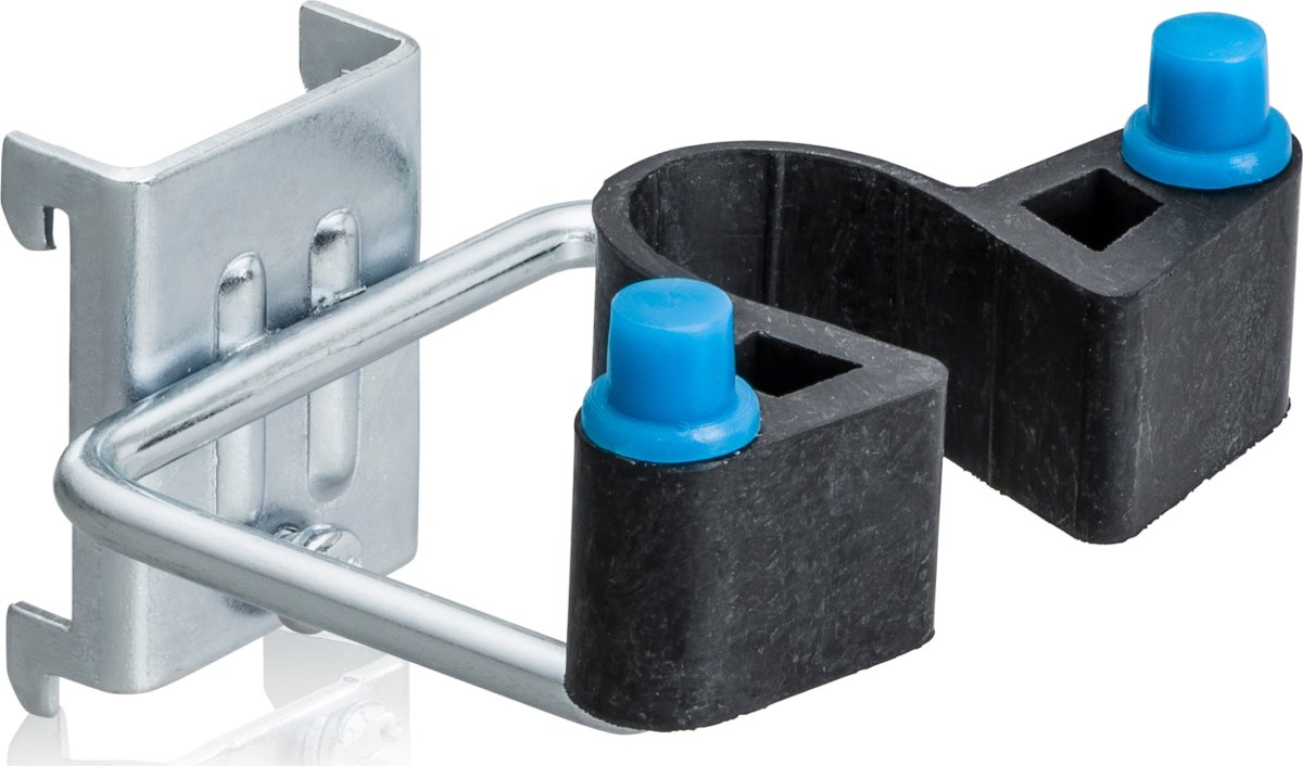 Dobbeltkrog m/gummiklemme til værktøjstavle, 5 stk