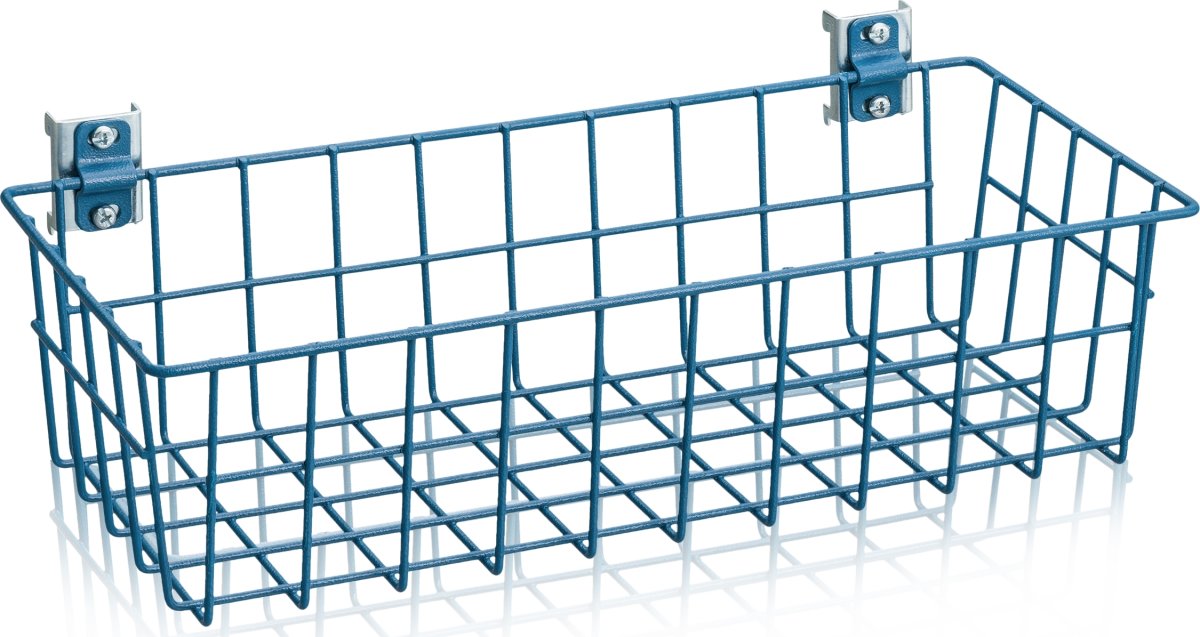 Trådkurv til værktøjstavle, 38,5x18x10 cm., blå