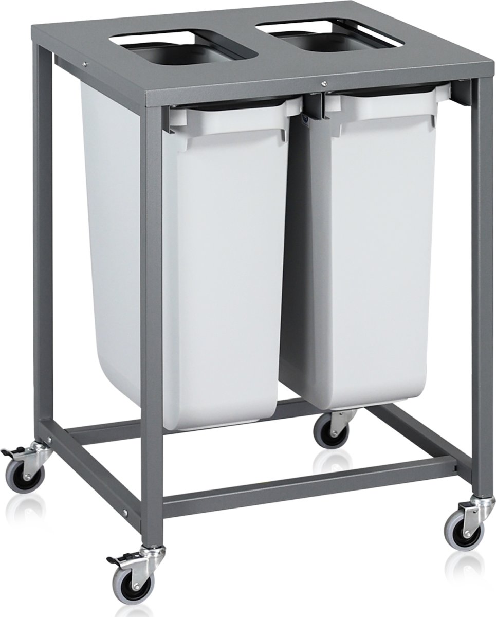Sorteringsvogn Light, 2 beholdere, 120 L.