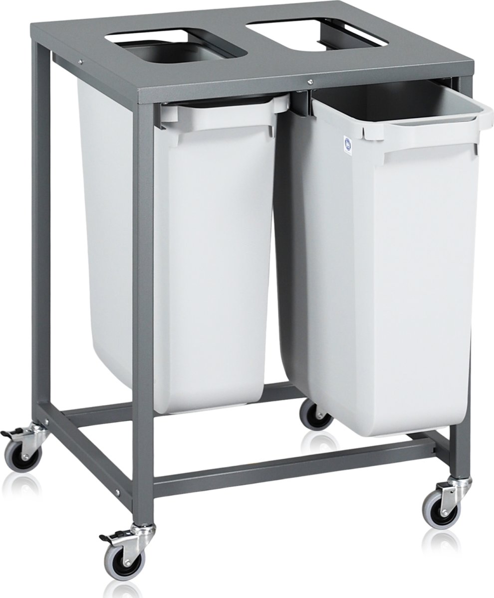 Sorteringsvogn Light, 2 beholdere, 120 L.