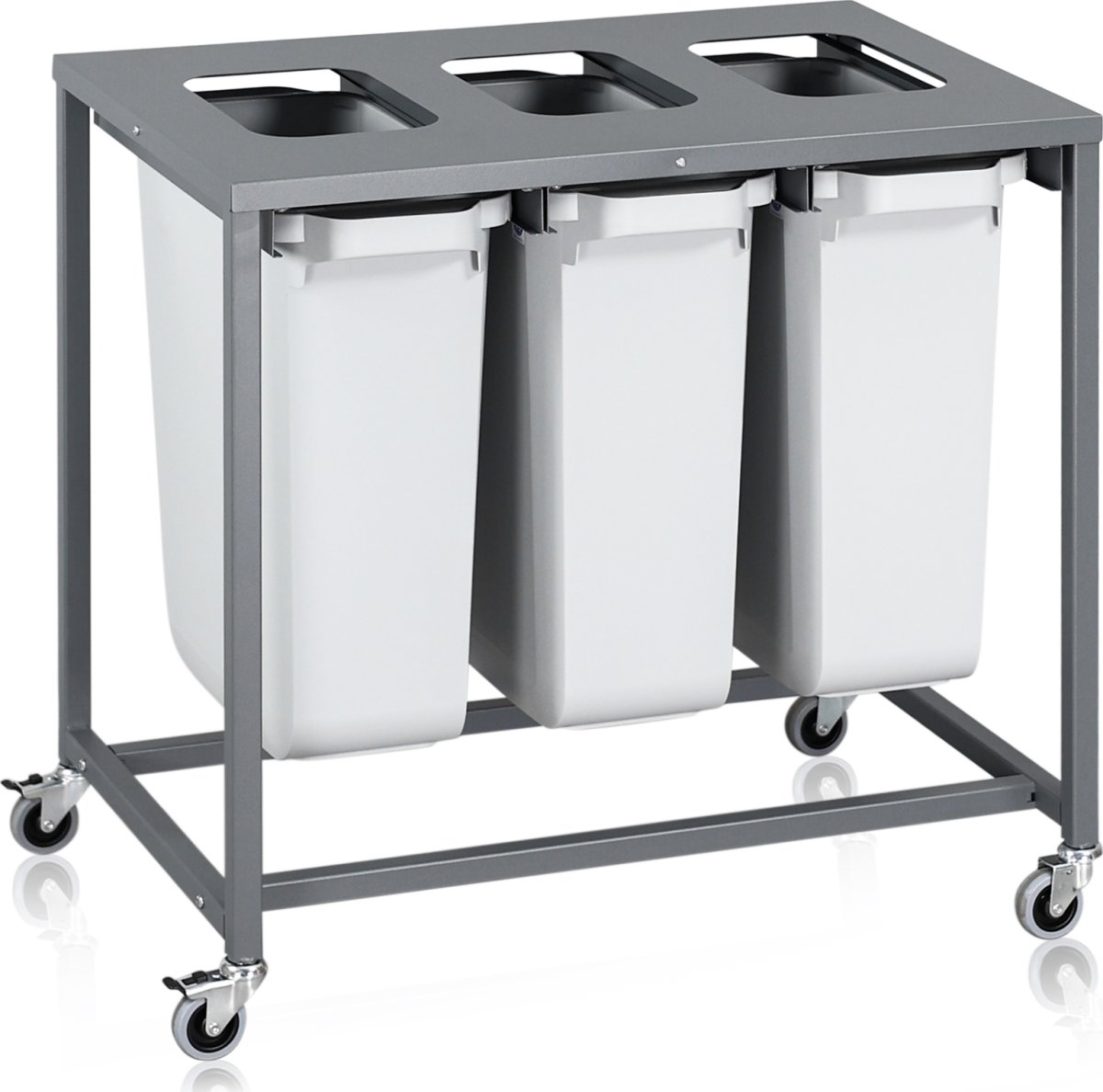Sorteringsvogn Light, 3 beholdere, 180 L.