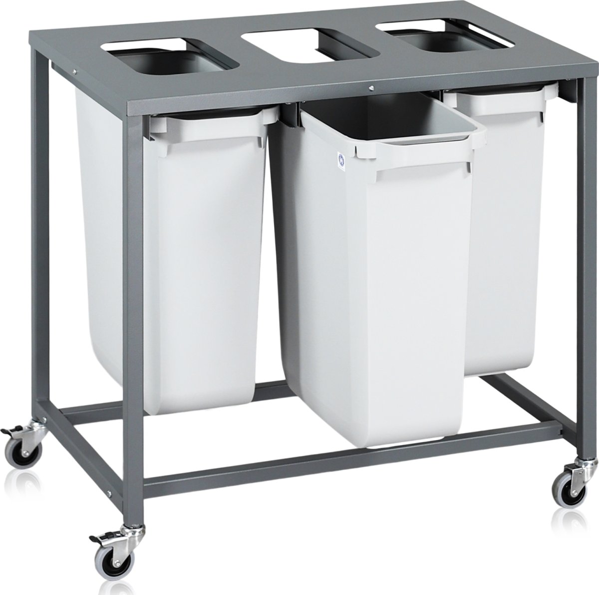 Sorteringsvogn Light, 3 beholdere, 180 L.