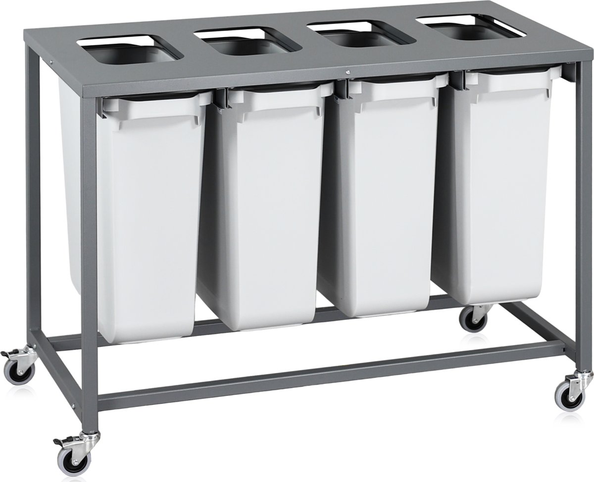 Sorteringsvogn Light, 4 beholdere, 240 L.