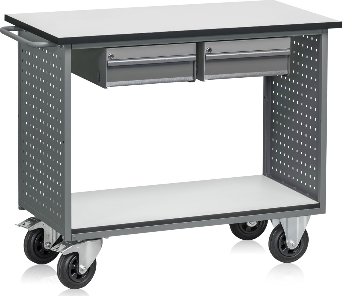 Værkstedsvogn FLEX 200, med 2 skuffer, grå