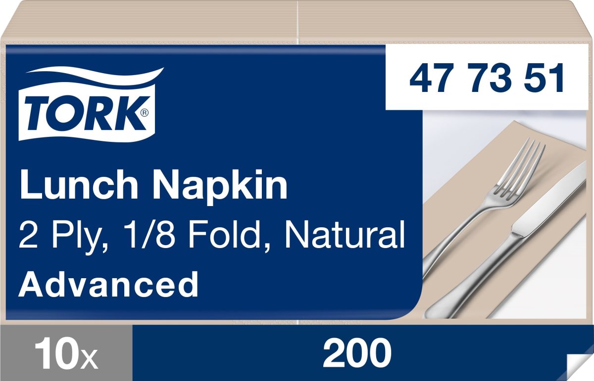 Tork Frokostserviet, 1/8, 2-lag, Natur, 200 stk.