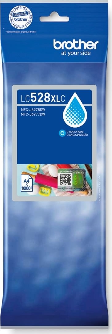 Brother LC528XLC blækpatron, cyan, 10.000 sider