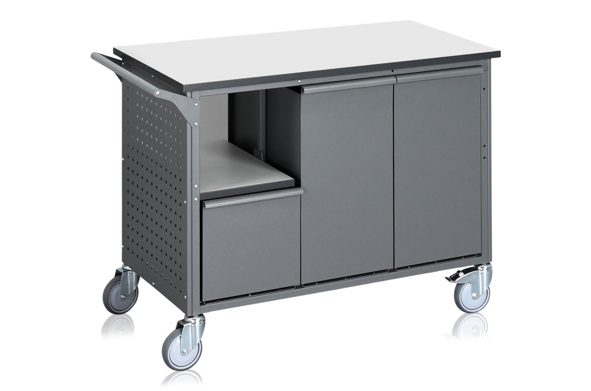 Affaldssorteringsvogn, 6 beholdere, 240 L., grå