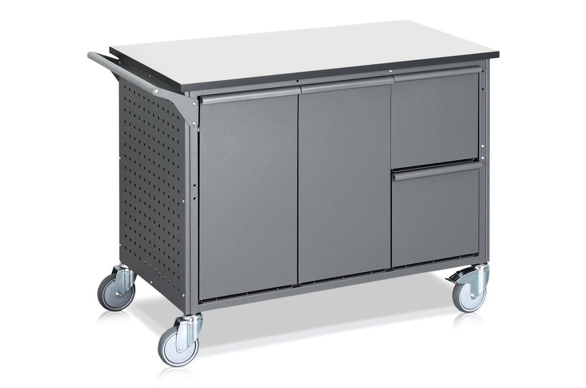 Affaldssorteringsvogn, 8 beholdere, 280 L., grå