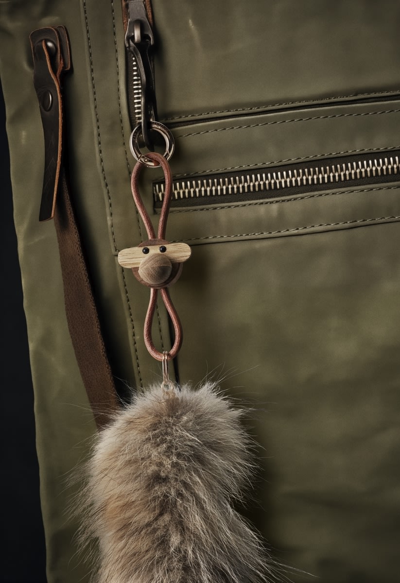 Kay Bojesen Nøglering Abe, træ/brun