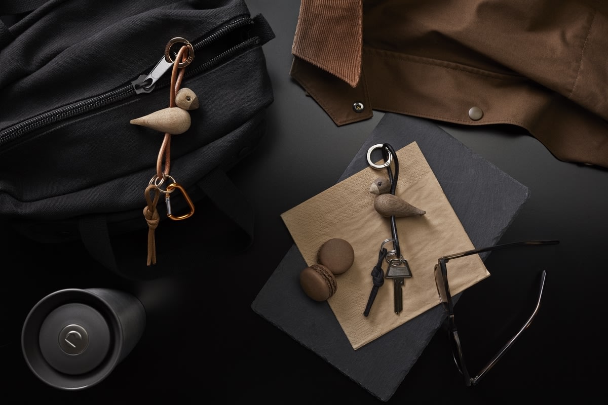 Kay Bojesen Nøglering Fugl, træ/brun