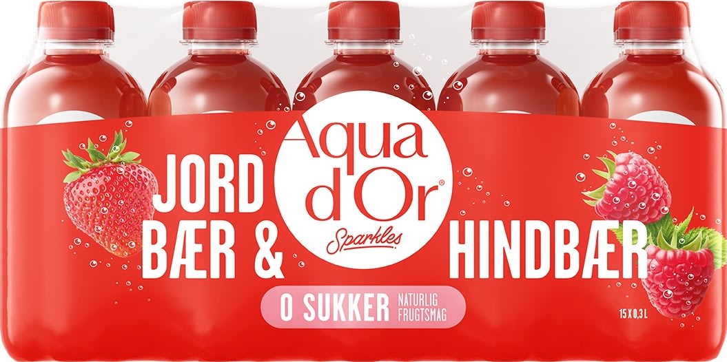 Aqua d'Or Sparkles Jordbær & Hindbær 0,3 L