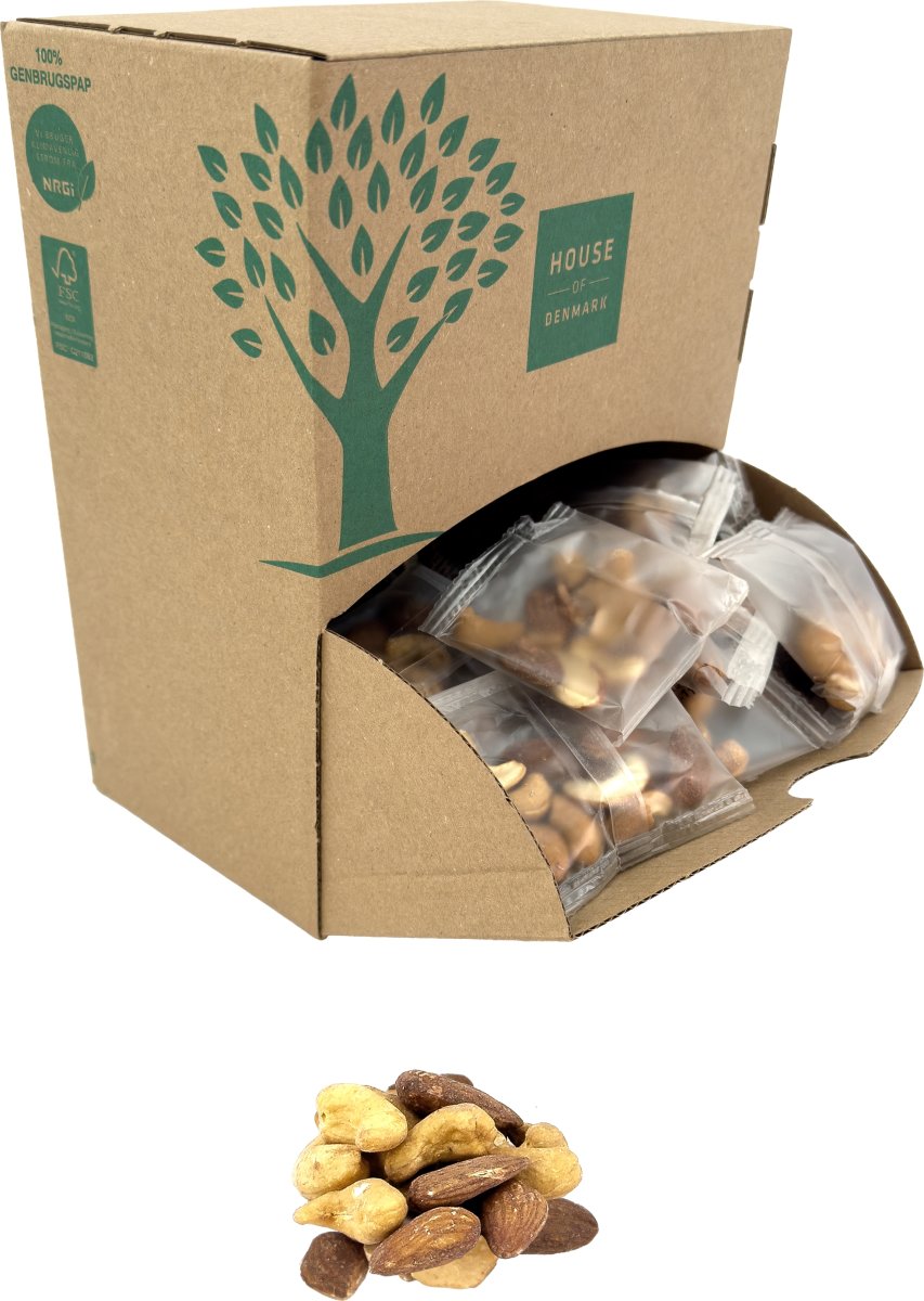 Økologisk Nøddemix, Cashews & Mandler, 50 x 10 g