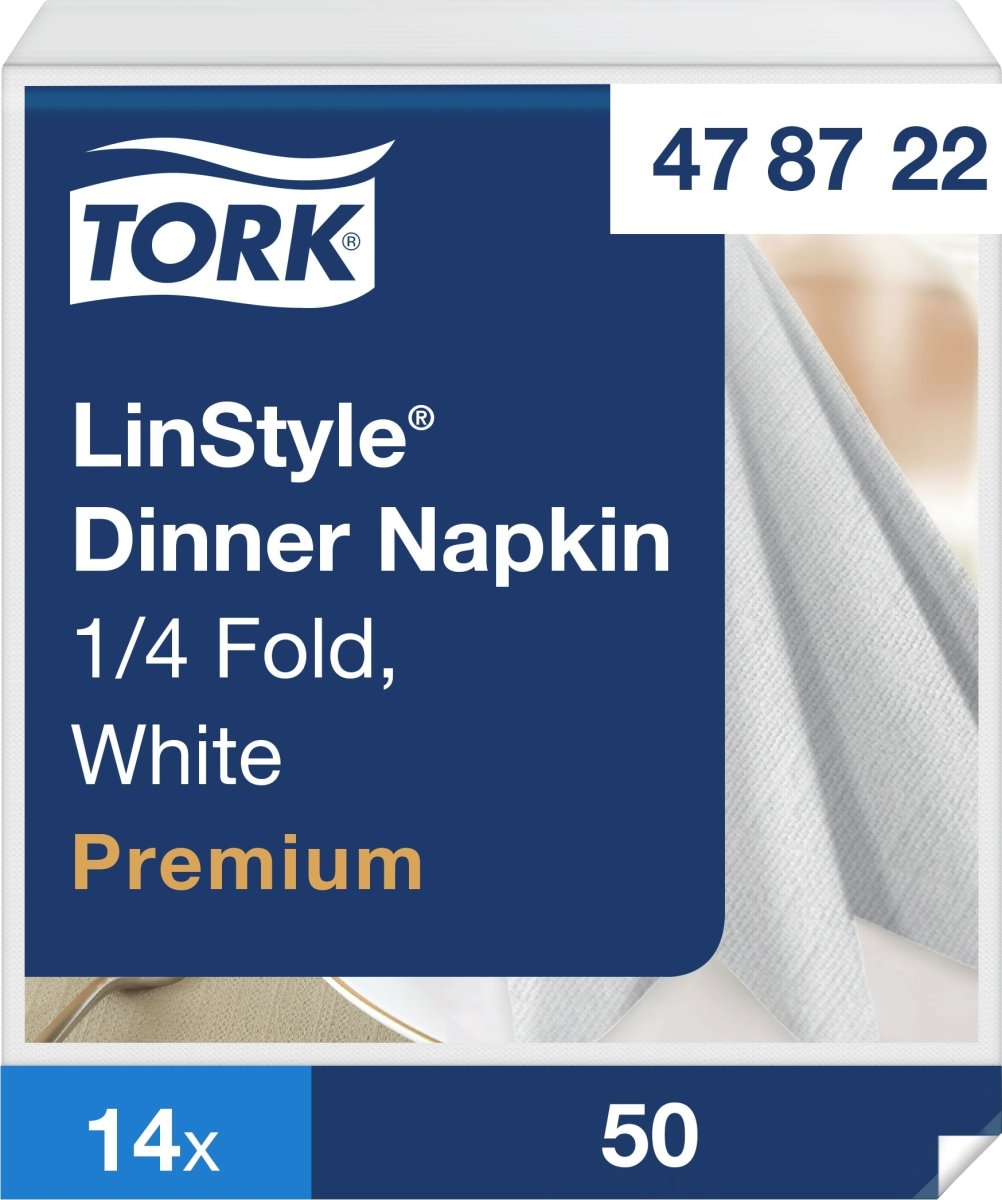 Tork Linstyle Middagsserviet, Hvid, 50 stk.