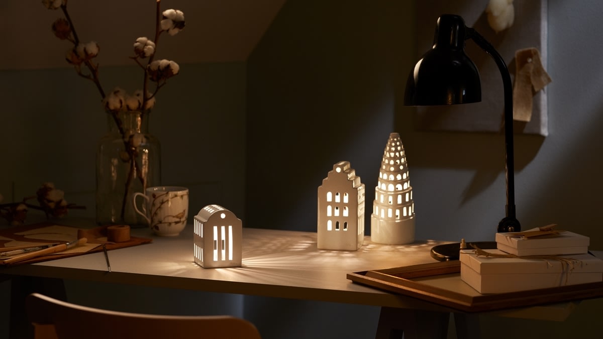 Kähler Urbania Lyshus Herregård H17cm, hvid