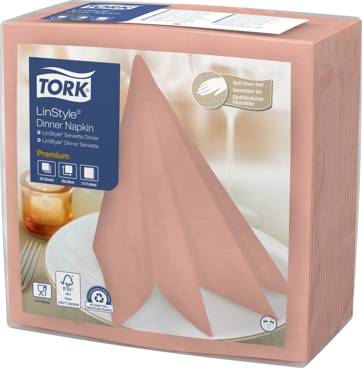 Tork Linstyle Middagsserviet, Koral, 50 stk.