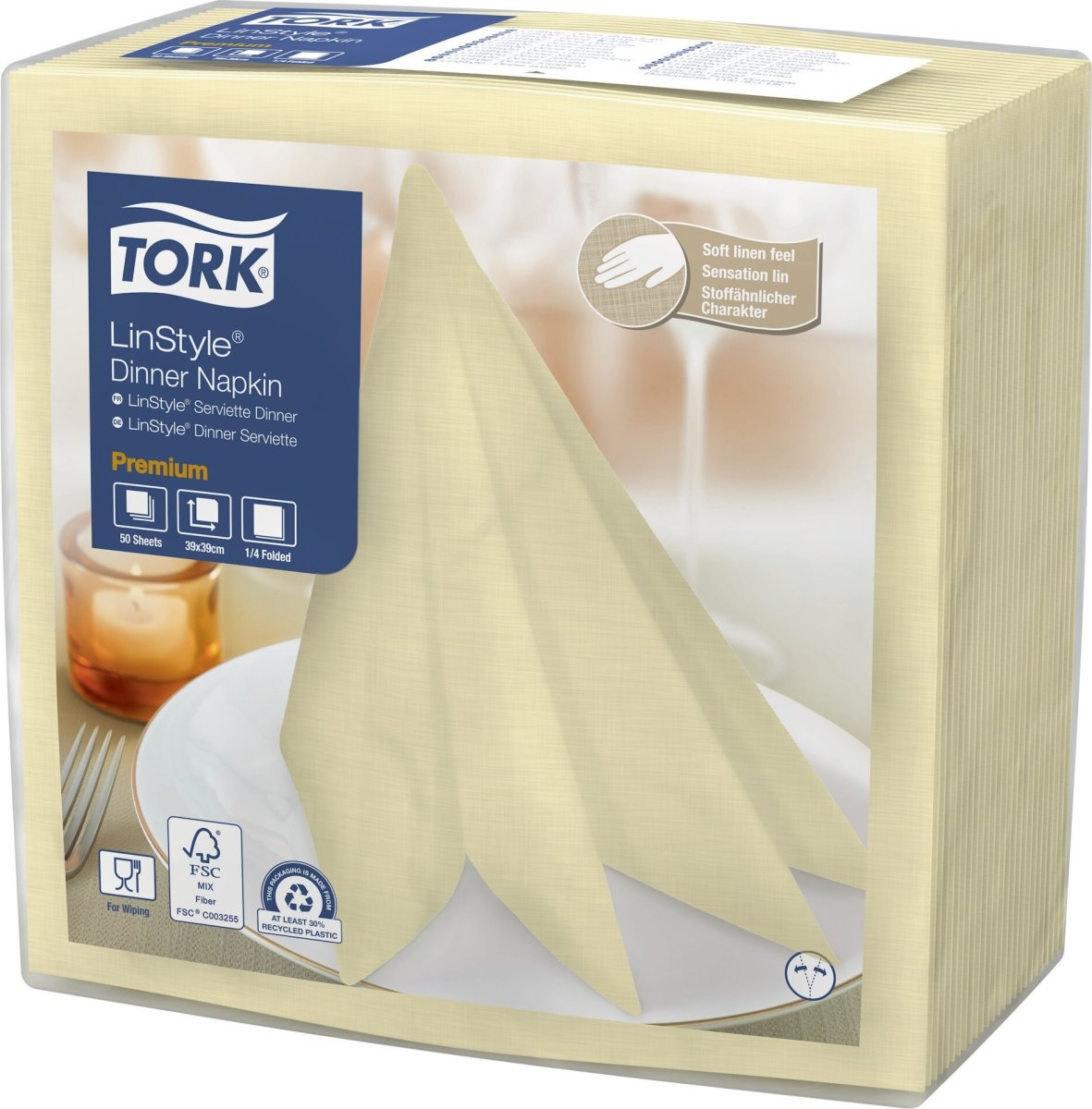 Tork Linstyle Middagsserviet, Champagne, 50 stk.