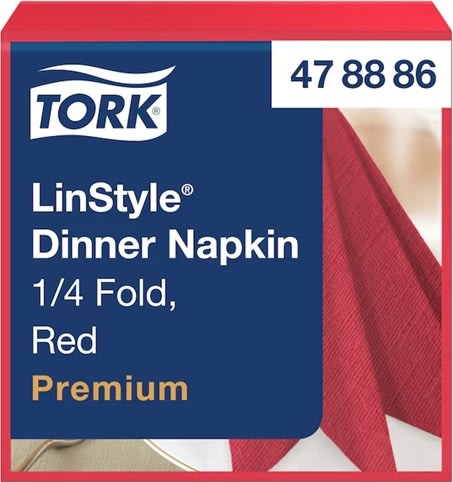 Tork Linstyle Middagsserviet, Rød, 50 stk.