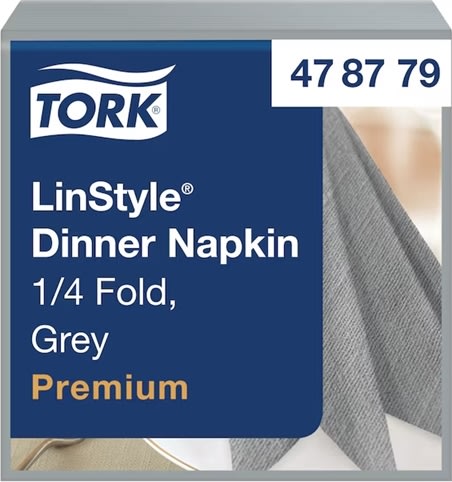 Tork Linstyle Middagsserviet, Grå, 50 stk.