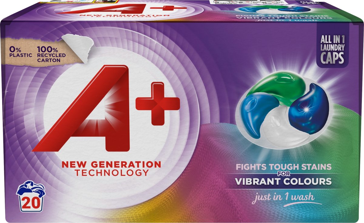 A+ Active 4 Vaskekapsler | Colour | 20 stk.