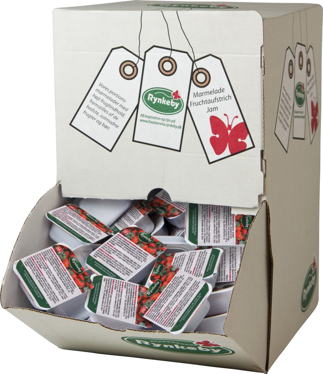 Rynkeby Marmelade, Jordbær, 132 pakker á 20 g