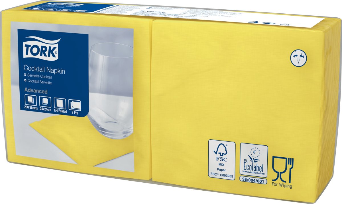 Tork Kaffeserviet, 2-lag, Gul, 200 stk.