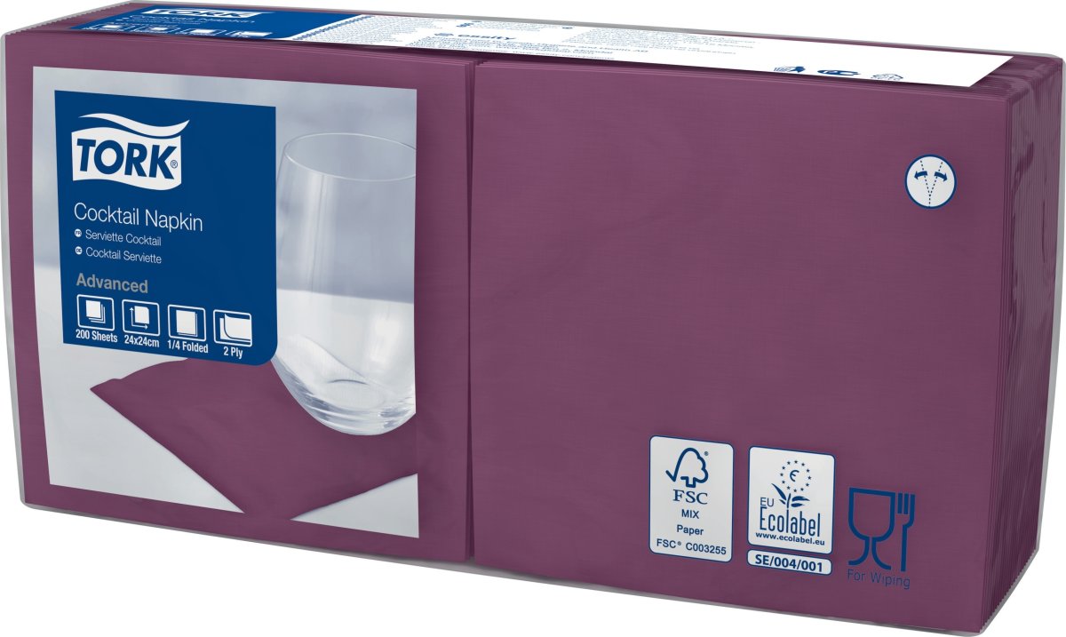Tork Kaffeserviet, 2-lag, Lilla, 200 stk.