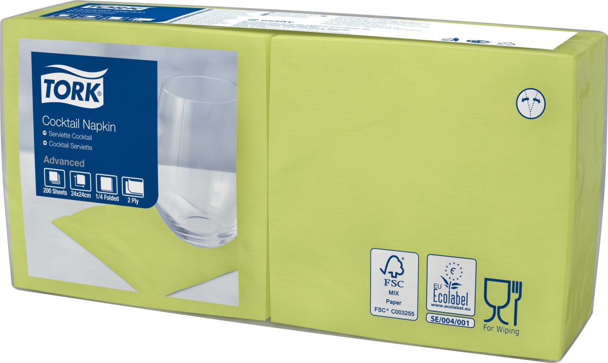 Tork Kaffeserviet, 2-lag, Lime, 200 stk.