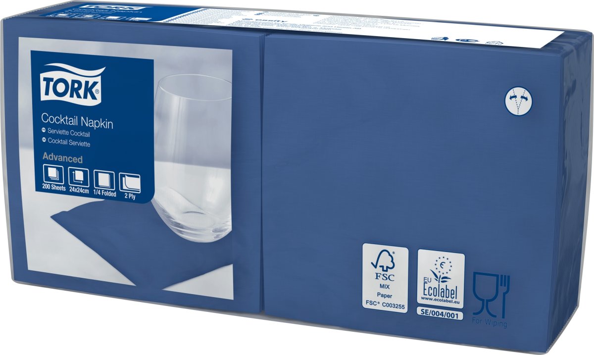 Tork Kaffeserviet, 2-lag, Mørkeblå, 200 stk.