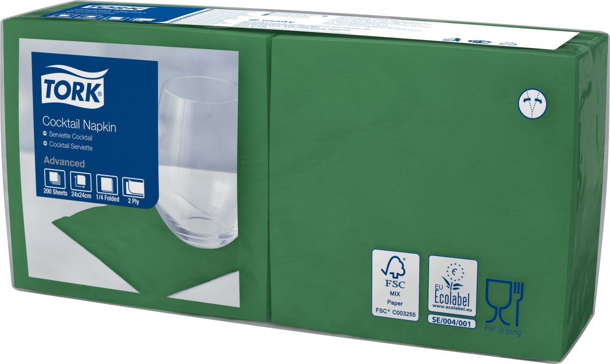 Tork Kaffeserviet, 2-lag, Mørkegrøn, 200 stk.