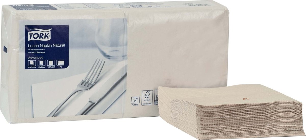 Tork Frokostserviet, 2-lag, Natur, 200 stk.