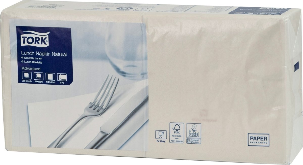 Tork Frokostserviet, 2-lag, Natur, 200 stk.