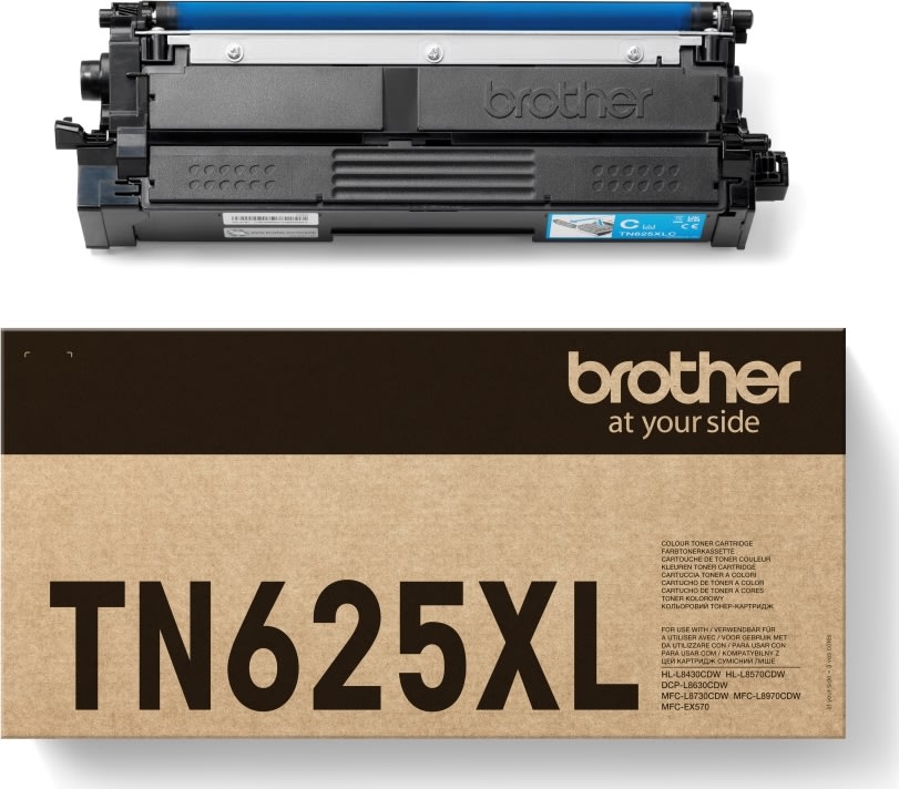 Brother TN625XLC lasertoner, cyan, 4.500 sider