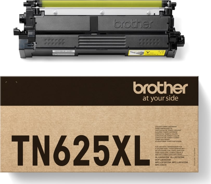 Brother TN625XLY lasertoner, gul, 4.500 sider