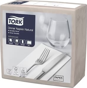 Tork Middagsserviet, 1/8, 2-lag, Natur, 150 stk.