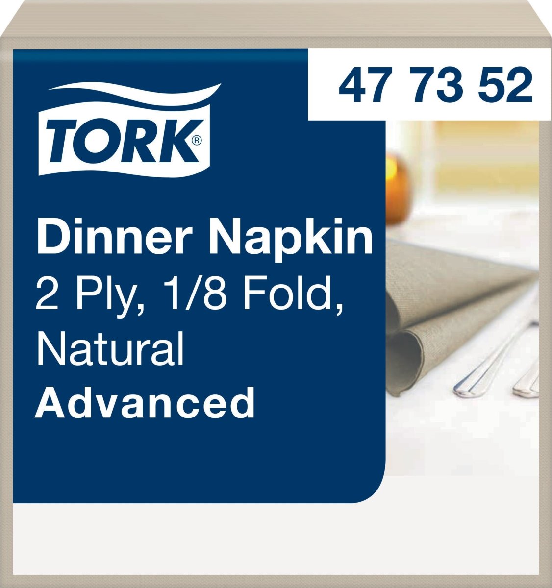 Tork Middagsserviet, 1/8, 2-lag, Natur, 150 stk.