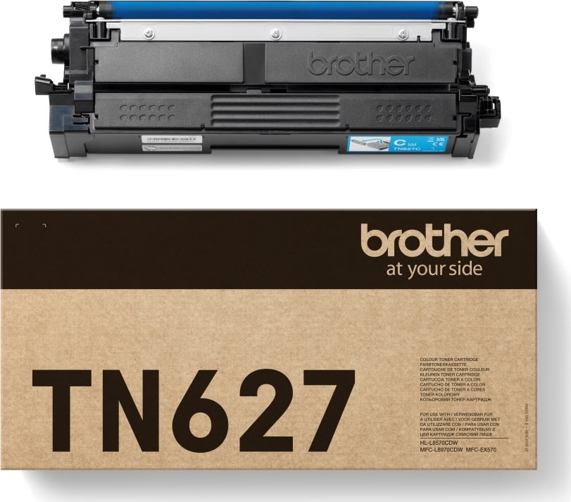 Brother TN627C lasertoner, cyan, 10.000 sider