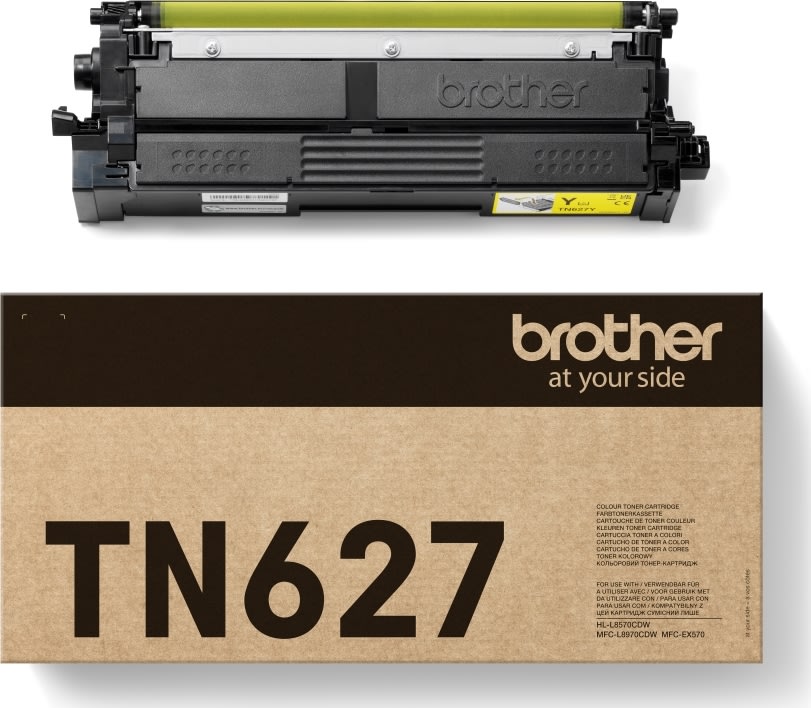 Brother TN627Y lasertoner, gul, 10.000 sider
