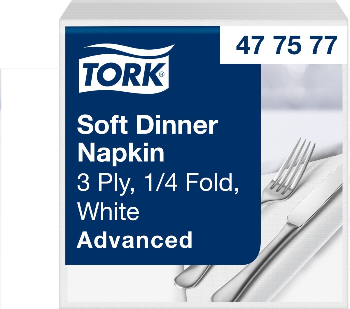 Tork Middagsserviet, 3-lag, Hvid, 100 stk.