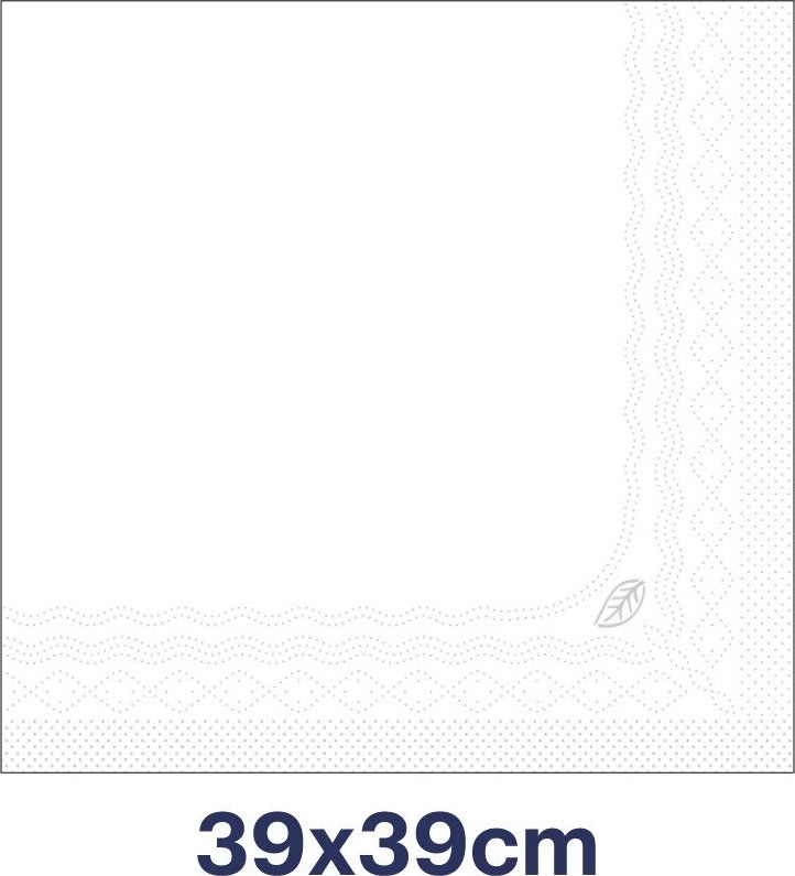 Tork Middagsserviet, 3-lag, Hvid, 100 stk.